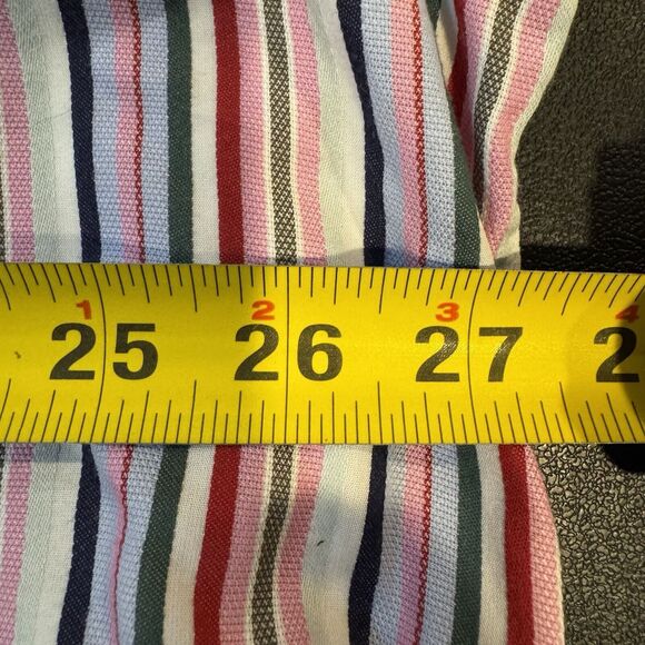 Thomas Dean Men's XXL Multicolor Striped Button Up Shirt Long Sleeve Flip Cuff - Picture 7 of 7